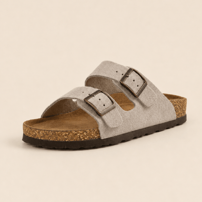 The Premium Suede Sandal in Earl Grey