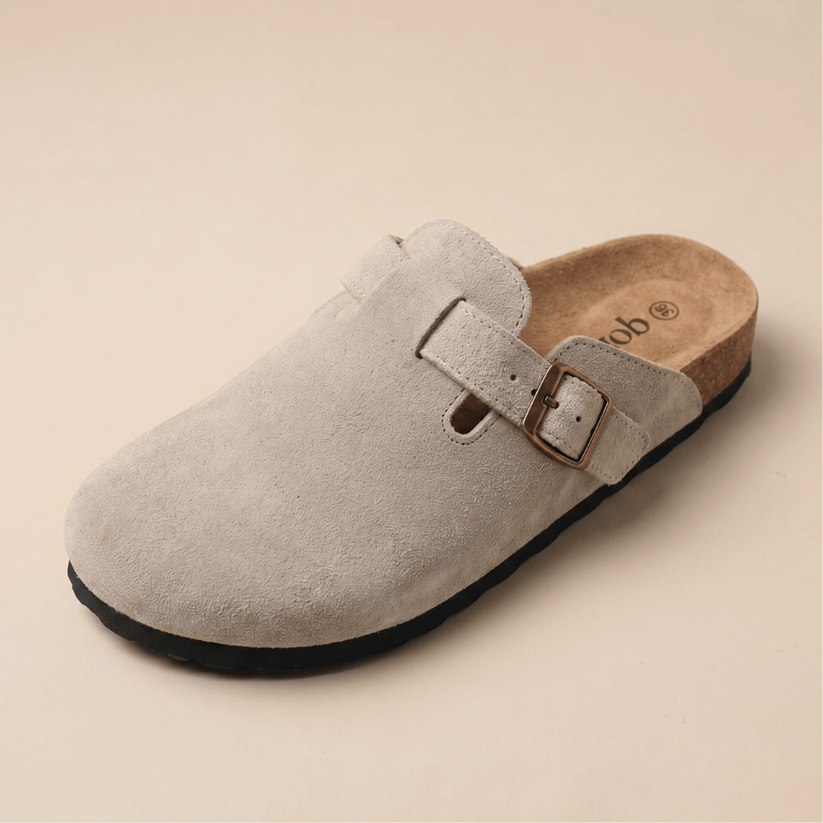 The Classic Suede Clog in Grey